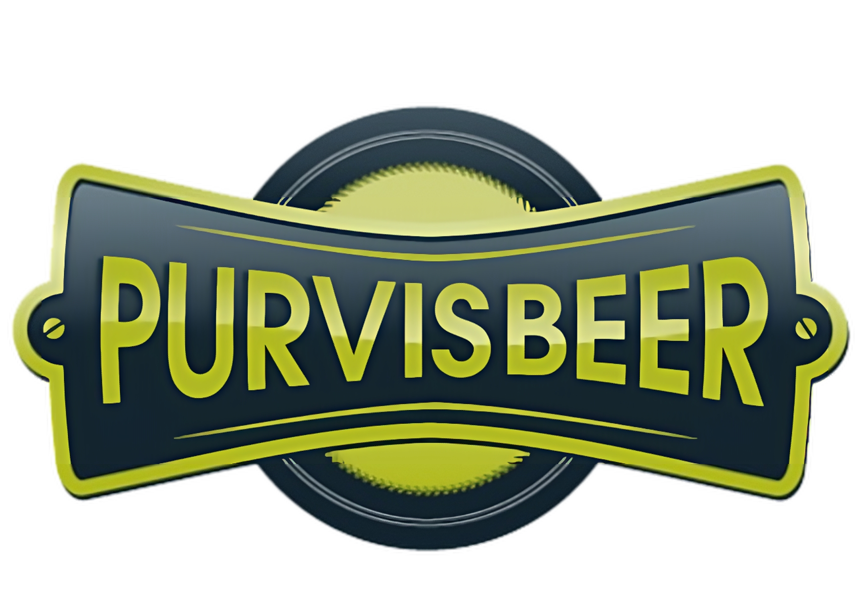 Purvis Beer logo badge in lime green and charcoal