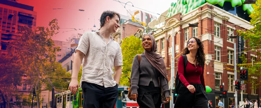 Students near RMIT’s city campus
